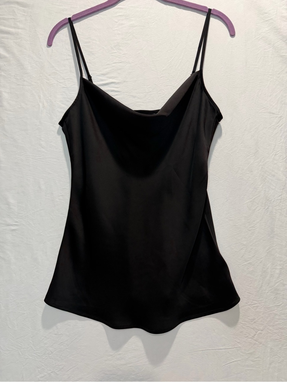 Express Black Satin Cowl Neck Camisole